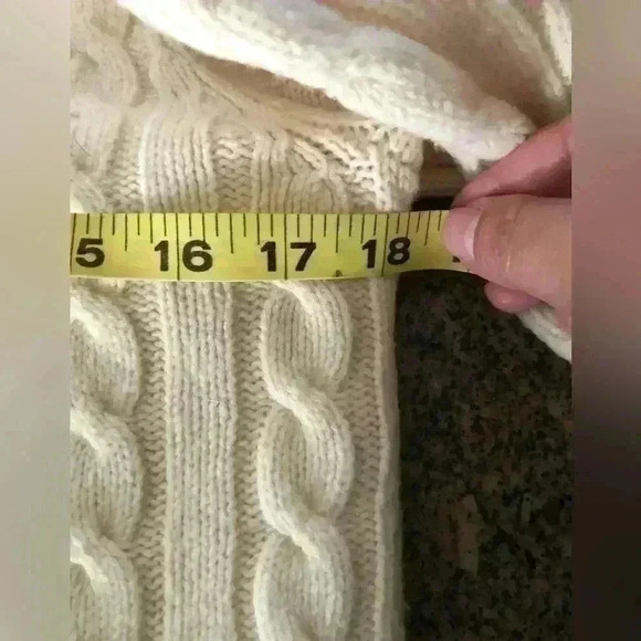 VTG GAP Stretch Braided Off White Wool Sweater Women Large - Picture 4 of 8